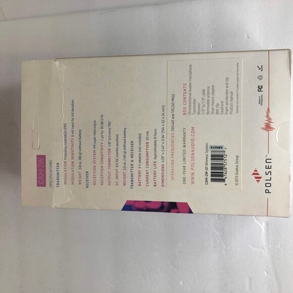 Polsen Camera Mountable VHF Wireless System CAM-2W-G1 FM - Picture 5 of 11